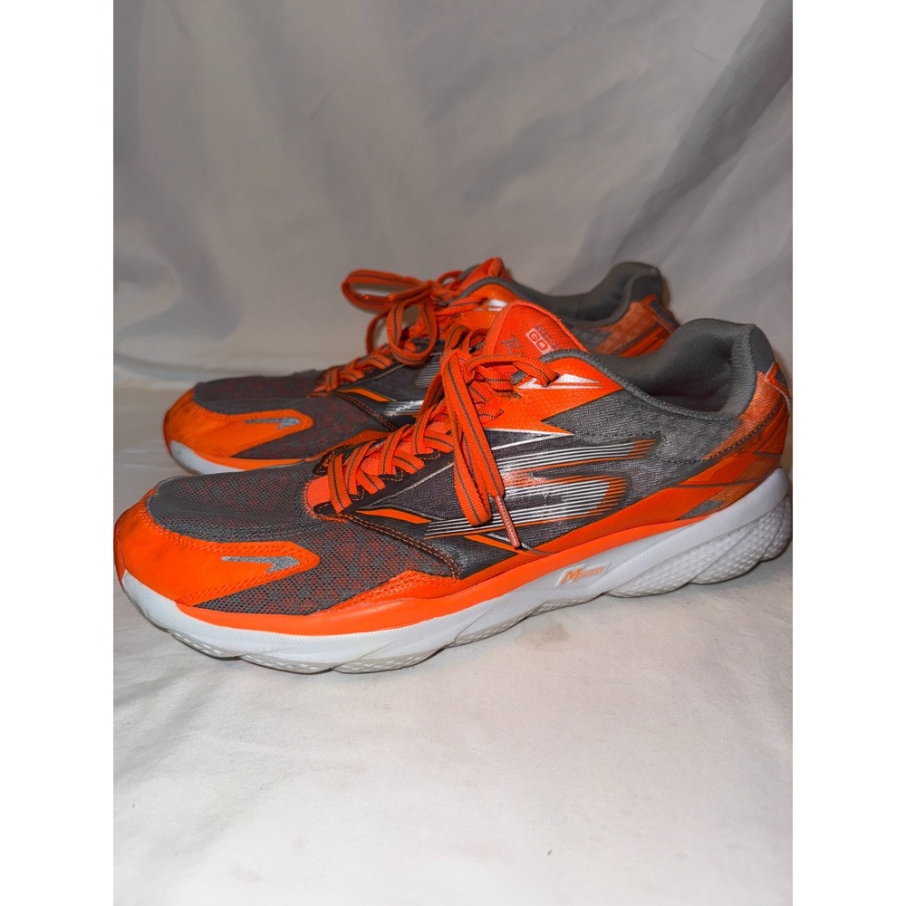 Skechers Go Run Ride 4 Mens Sneakers US 10 Orange Gray Athletic Running Shoes‎